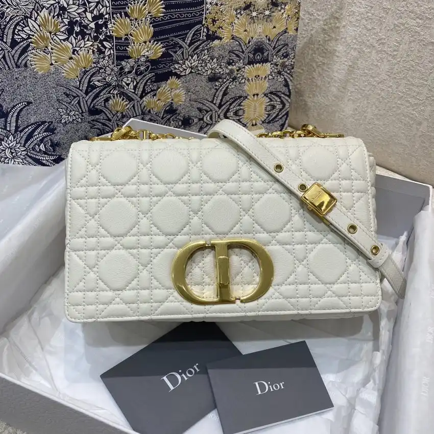 Embrace elegance with the Dior Caro Bag in white. A timeless piece that adds a touch of grace to any outfit. ✨🤍👜 https://tinyurl.com/2crflj27