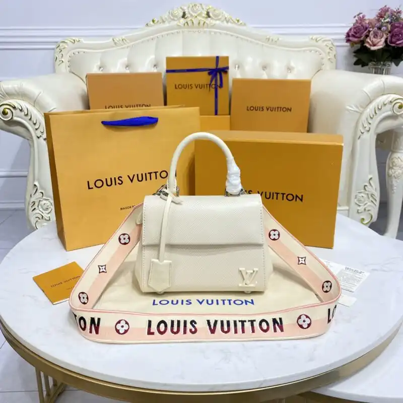 Discover the elegance of the Louis Vuitton Cluny Mini in soft beige. A perfect blend of style and grace for every occasion! 🌟👜✨ https://tinyurl.com/267cbc3k