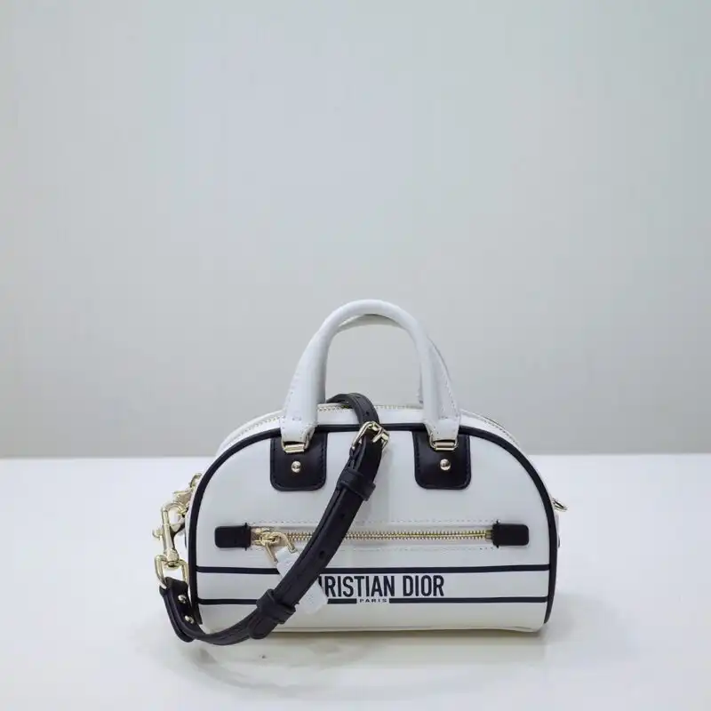 Elevate your style with the Dior Vibe Zip Bowling Bag in white. A perfect blend of elegance and charm! ✨👜💕 https://tinyurl.com/2afpjm2a