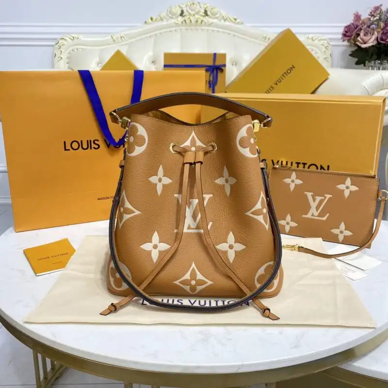 Discover the timeless elegance of the Louis Vuitton Noe Bucket in Brown MM. A perfect blend of style and charm! 👜✨💕 https://tinyurl.com/2xhub5qe