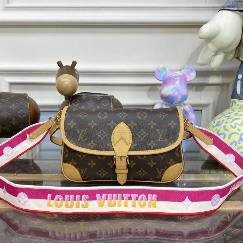 Discover elegance with the Louis Vuitton Nano Diane Satchel. 🌸💕 Its charming pink strap adds a delightful touch to your style! ✨👜 https://tinyurl.com/2a6eyt47