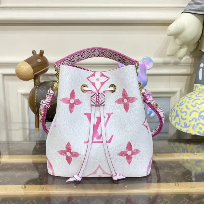 Discover the elegance of the Louis Vuitton NeoNoe BB in White Pink 🌸✨. A perfect blend of style and charm for your collection! 👜💖 https://tinyurl.com/2djd63po