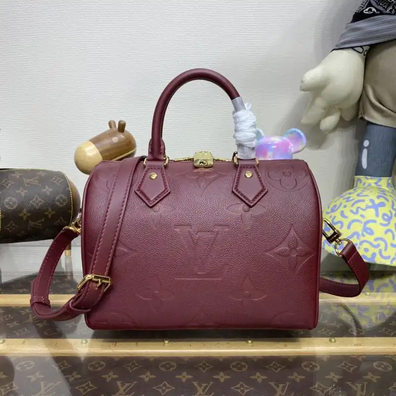 Discover elegance with the Louis Vuitton Speedy Bandouliere 25 in Bordeaux. A timeless companion for your stylish adventures. 💖👜✨ https://tinyurl.com/2533yfpj