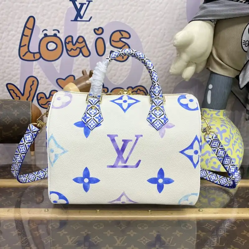 Discover the elegance of the Louis Vuitton Speedy Bandouliere 25 in serene blue. A timeless companion for every journey! 💙✨👝 https://tinyurl.com/2yhlwg3d