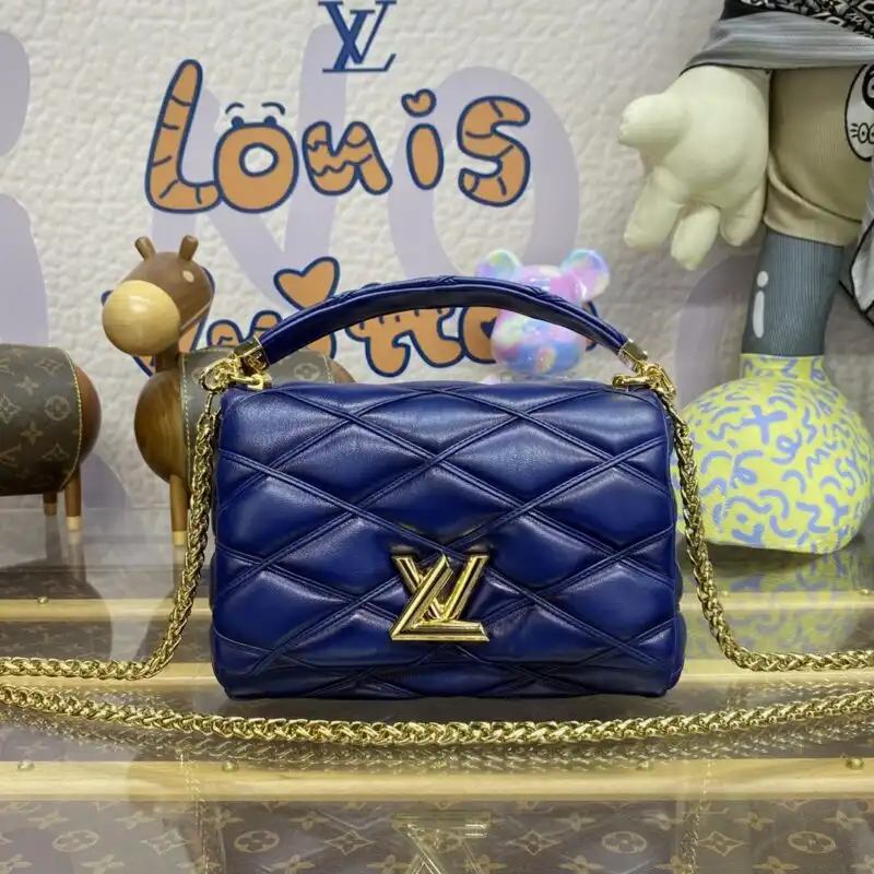 Discover the elegance of the Louis Vuitton Go-14 in soothing blue. A perfect blend of style and comfort awaits you! 💙✨👜 https://tinyurl.com/2cw4qxch