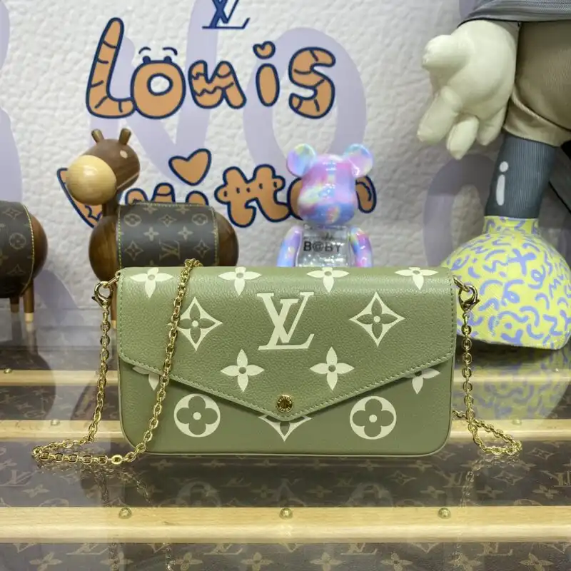 Discover the elegance of the Louis Vuitton Félicie Pochette in green. Perfect for any occasion, it adds a touch of charm! 🍀✨👜 https://tinyurl.com/23dbr5ok