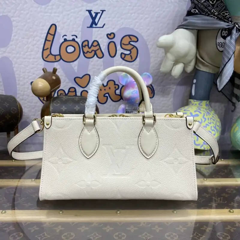 Discover the elegance of the LV OnTheGo East West in soft white. A perfect blend of style and grace for every occasion! ✨👜💖 https://tinyurl.com/256ftenb