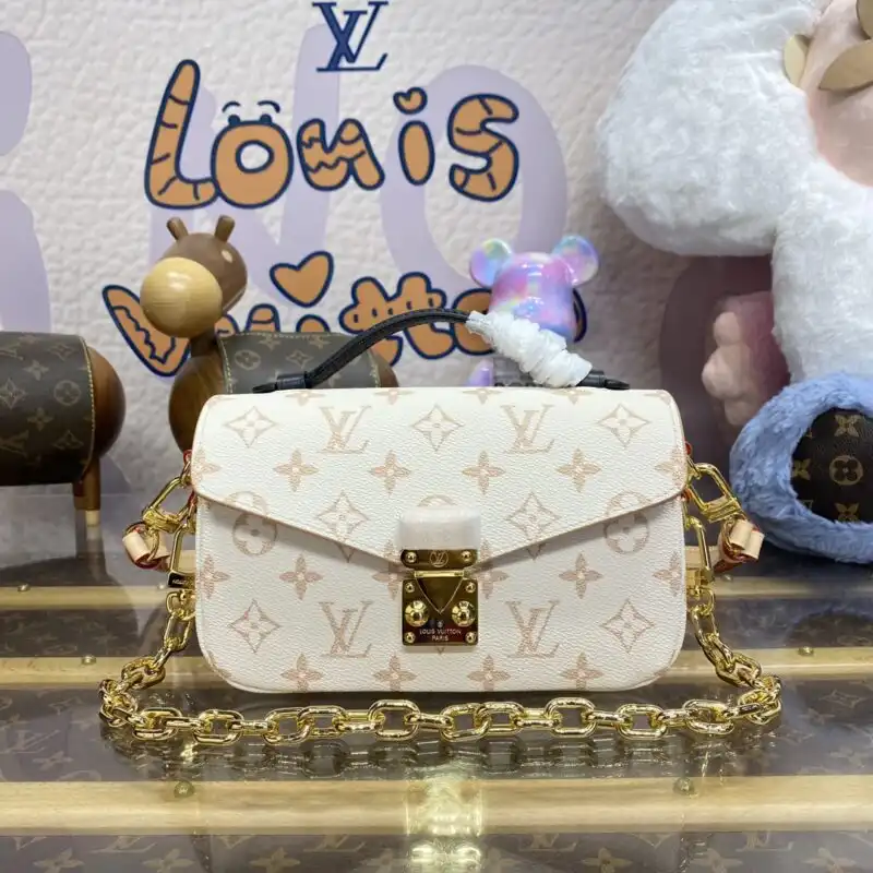 Embrace elegance with the Louis Vuitton Pochette Metis East West in soft pink. Perfect for any occasion, it adds a touch of charm! 💖✨ https://tinyurl.com/2djv65dg