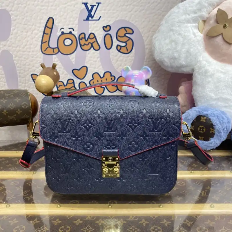 Discover the elegance of the Louis Vuitton Pochette Metis in dark blue. A timeless companion for your beautiful moments. 💖✨👜 https://tinyurl.com/279sm6t2