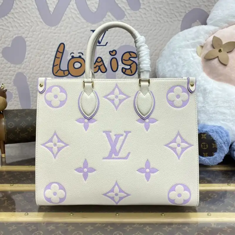 Elevate your style with the LV OnTheGo in serene white and lovely purple. A perfect blend of elegance and charm! 💖👜✨ https://tinyurl.com/27mlhe7f
