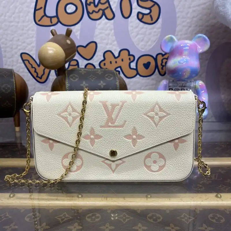 Discover the elegance of the Louis Vuitton Félicie Pochette in soft white and pink. A perfect blend of style and charm! 🌸✨👜 https://tinyurl.com/24r5k2ve