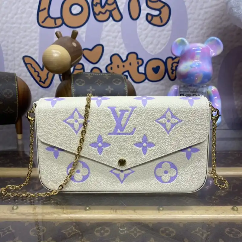 Discover the elegance of the Louis Vuitton Felicie Pochette in serene white and purple hues. Perfect for any occasion! 💖✨👜 https://tinyurl.com/2cd79cqo