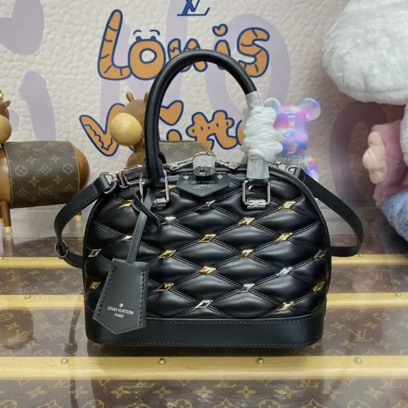 Discover the timeless elegance of the Louis Vuitton Alma BB in classic black. A perfect blend of style and sophistication! 🖤✨👜 https://tinyurl.com/2dal49we