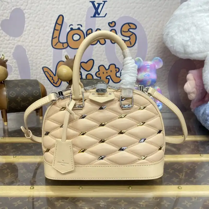Discover the elegance of the Louis Vuitton Alma BB in soft Nude Pink. A perfect blend of style and charm! 💖👜✨ https://tinyurl.com/2dkx8nqd
