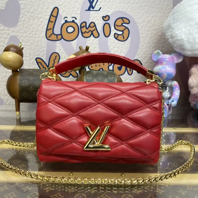 Discover the elegance of the Louis Vuitton Go-14 in a stunning red hue. Perfect for elevating any outfit! ❤️✨🥰 https://tinyurl.com/27z925r3