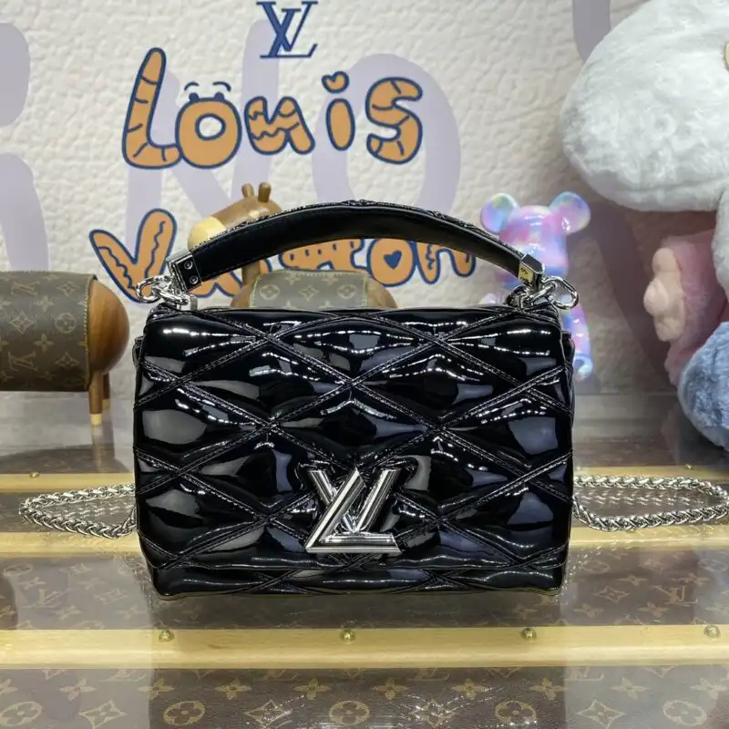 Discover the elegance of the Louis Vuitton Go-14 in black patent. A timeless piece that radiates luxury and charm. ✨👜💖 https://tinyurl.com/26u8orpf