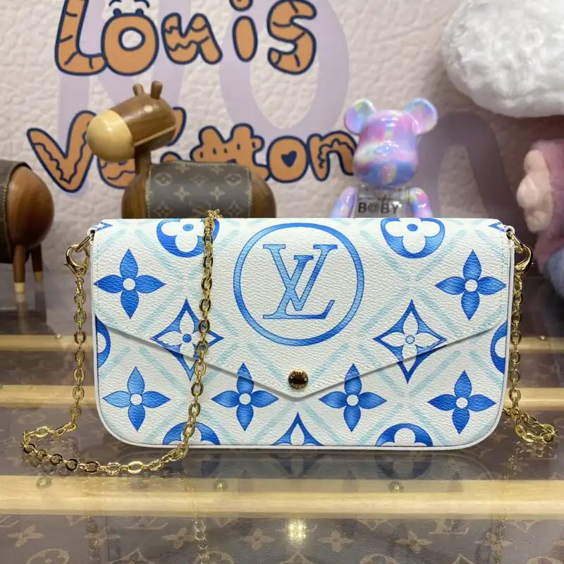 Discover the enchanting Louis Vuitton Félicie Pochette in soft blue and pink. A charming accessory for your everyday elegance! 💖✨👜 https://tinyurl.com/253eo3vn