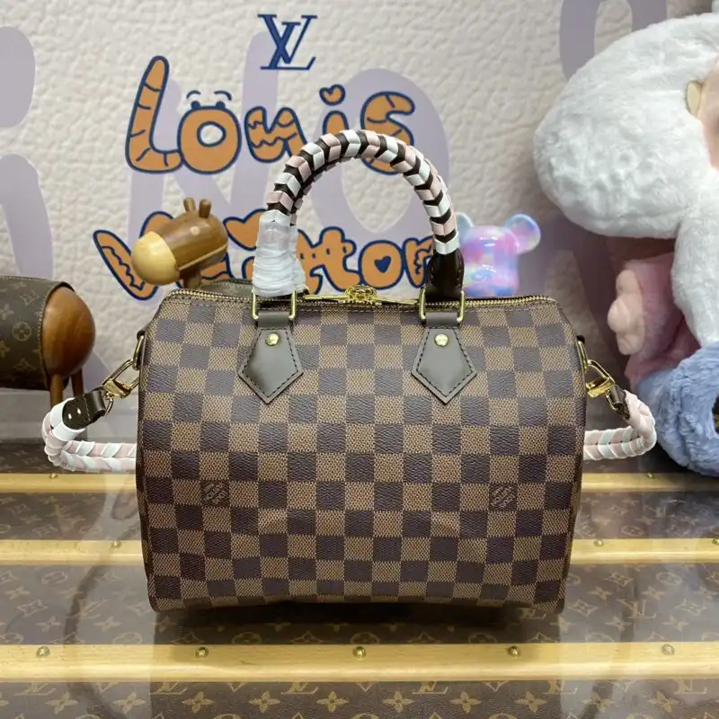 Discover timeless elegance with the Louis Vuitton Speedy 18 in a charming brown grid. Your perfect companion for every occasion! ✨👜💖 https://tinyurl.com/2c8kgrc8