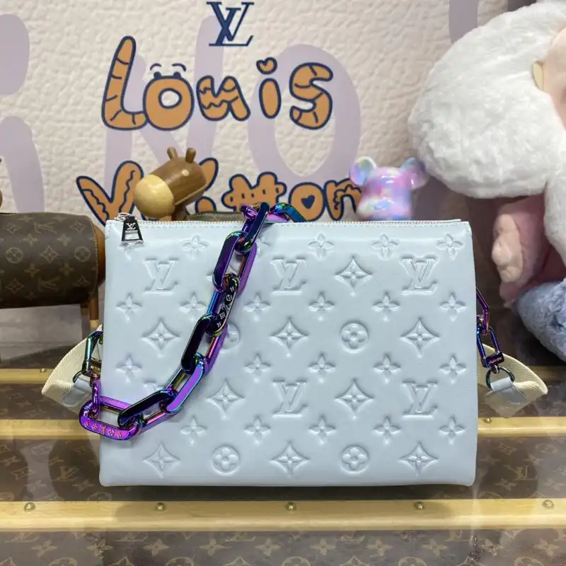 Discover the elegance of the Louis Vuitton Coussin in serene blue. A perfect blend of luxury and comfort awaits you! 💙✨👜 https://tinyurl.com/2ckmgvx2