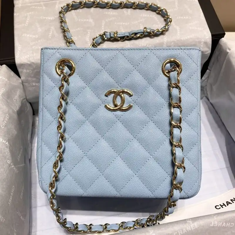 Embrace elegance with the CHANEL 22S Hubo Bag in light blue. Perfect for any occasion, it adds a touch of grace to your style. 💙✨👜 https://tinyurl.com/24u4snc2
