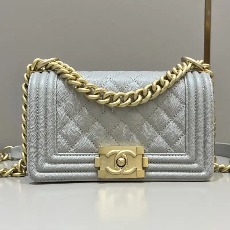 Discover the elegance of CHANEL Le Boy in Grey Gold. A timeless piece that adds sophistication to your style. 🌟💖✨ https://tinyurl.com/2bp7fnrr