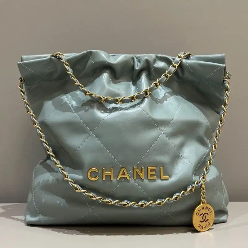 Discover the elegance of the CHANEL 22 Medium Handbag in a soothing mint green. A perfect companion for your stylish journey! 💚✨👜 https://tinyurl.com/2xh6b5r5