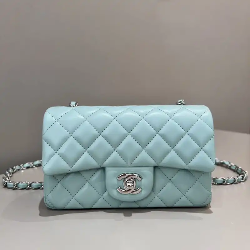 Discover the elegance of the CHANEL Classic Flap 20cm in Tiffany blue. A timeless treasure to cherish forever! 💖✨👜 https://tinyurl.com/25gg9pn9