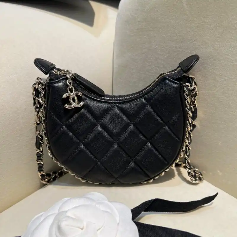 Introducing the CHANEL 23P Chain Around Crescent Hobo: a timeless blend of elegance and style, perfect for your everyday adventures. ✨👜💖 https://tinyurl.com/22t3yadd
