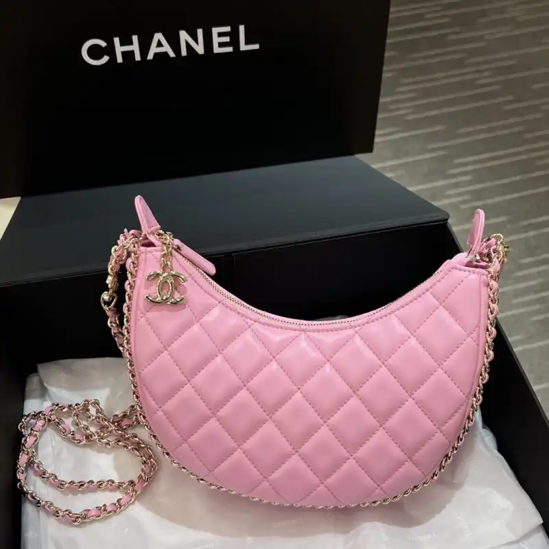 Discover elegance with the CHANEL 23P Crescent Bag in soft pink. A perfect blend of style and grace for every occasion! 🌸✨💖 https://tinyurl.com/2bzwnqm3