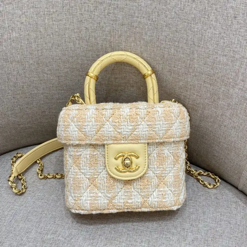 Embrace elegance with the CHANEL Tweed Handle Crush in soft apricot. A timeless piece to cherish and adore. 🌸✨👜 https://tinyurl.com/23me6w8z