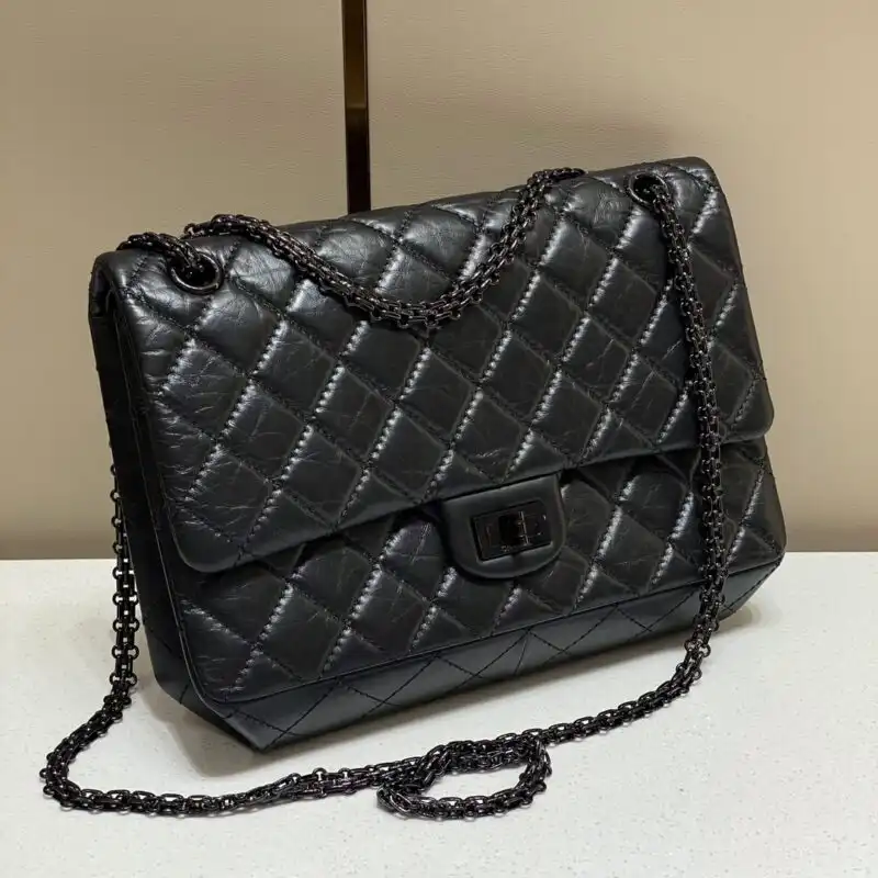 Discover timeless elegance with the CHANEL 2.55 Bag in Large Black. A classic piece that complements your style beautifully. ✨🖤👜 https://tinyurl.com/24jjbcgm