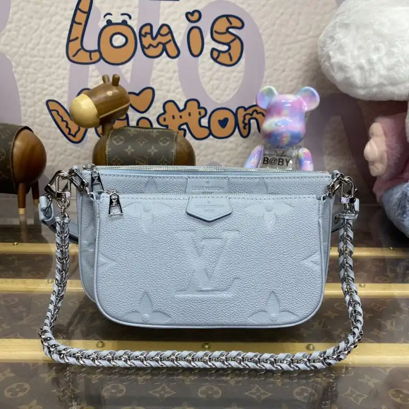 Discover the elegance of the Louis Vuitton Multi Pochette Accessoires in serene light blue. Perfect for any occasion! 💙✨🌟 https://tinyurl.com/2b8ewptg