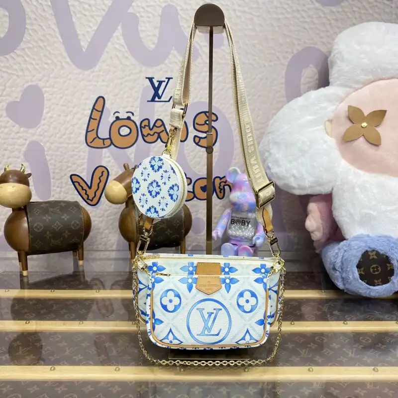Discover the elegance of the Louis Vuitton Multi Pochette Accessoires in soft white and blue. Perfect for any occasion! 🌸💖✨ https://tinyurl.com/24wj63mh