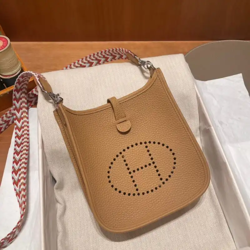 Discover the elegance of the Hermes Evelyne II TPM in warm brown. A perfect blend of style and grace for everyday moments. 👜✨💖 https://tinyurl.com/25helqkx