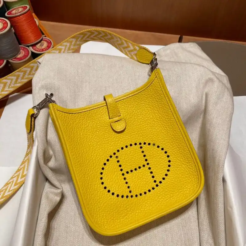 Discover the charming Hermes Evelyne II TPM in sunny yellow! 🌼 A delightful companion that brings joy and elegance to your day. 💛✨ https://tinyurl.com/2dl28b6a