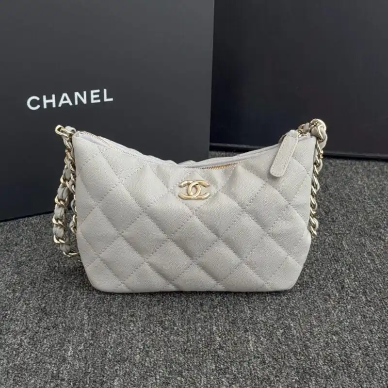 Discover the elegance of the CHANEL 24p Dumpling Bag in gentle gray. A perfect blend of style and sophistication. 🌟💖👜 https://tinyurl.com/2xndx3wx