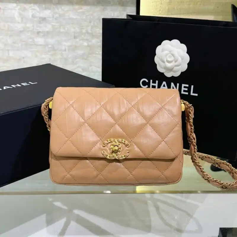 Indulge in the elegance of the CHANEL 19 Mini Flap in Caramel 🍂✨. A timeless companion for your stylish moments. 💖👜 https://tinyurl.com/293wdw68