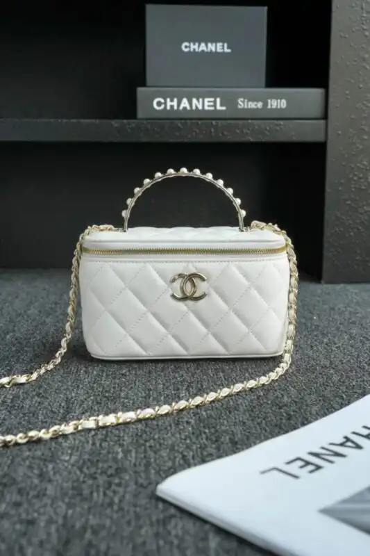 Discover elegance with the CHANEL 24s Pearl Handle Box in white. A timeless treasure that adds a touch of grace to any look. ✨💖👜 https://tinyurl.com/26xx7uo4