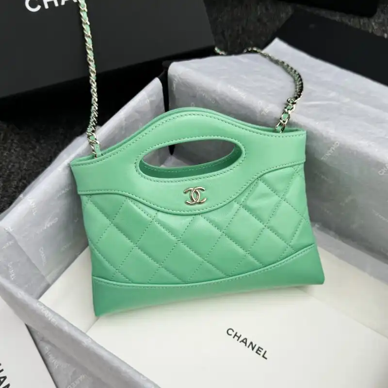 Discover the elegance of the CHANEL 24s Mini Horizontal in a serene green hue. Timeless beauty awaits you! 🍃✨💚 https://tinyurl.com/2cznocex