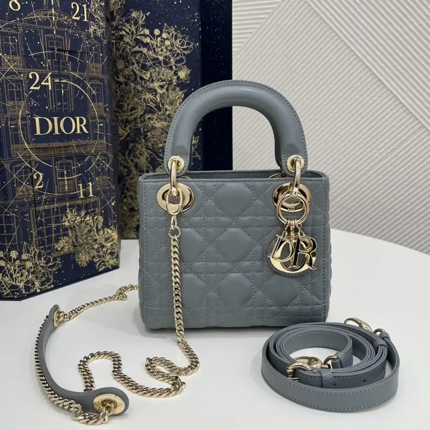 Discover the elegant charm of the Lady Dior Mini in Cloud Grey. A perfect companion for your graceful moments. 🌸✨💖 https://tinyurl.com/25hlblvt