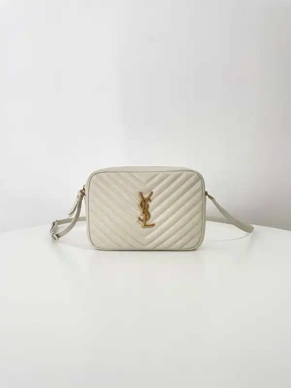 Discover elegance with the YSL Lou Camera Bag in white. Perfectly chic for any occasion, it adds a touch of luxury to your style! ✨👜❤️ https://tinyurl.com/2achpdwq