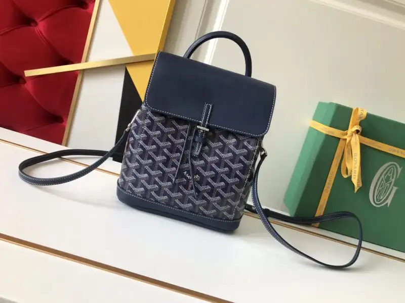 Discover the exquisite Goyard Alpi Mini Backpack in Dark Blue. A blend of elegance and charm, perfect for your everyday adventures! 🌟💙🎒 https://tinyurl.com/2aycbyv5