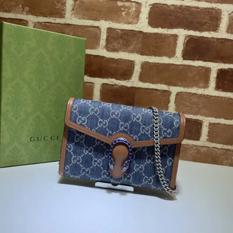 Discover the elegance of the Gucci Dionysus GG Chain Wallet in Denim Blue. Perfect for any occasion, it adds a touch of charm! 💙✨👜 https://tinyurl.com/254j344w