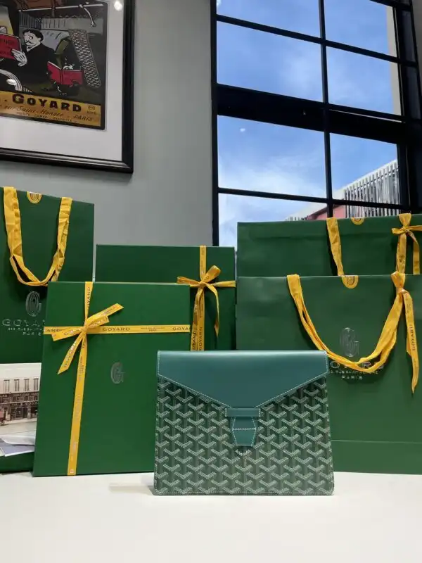 Introducing the Goyard Camond Pouch in soothing green 🌿✨. A perfect blend of elegance and practicality for your daily essentials. 💚✨ https://tinyurl.com/23br5cmn