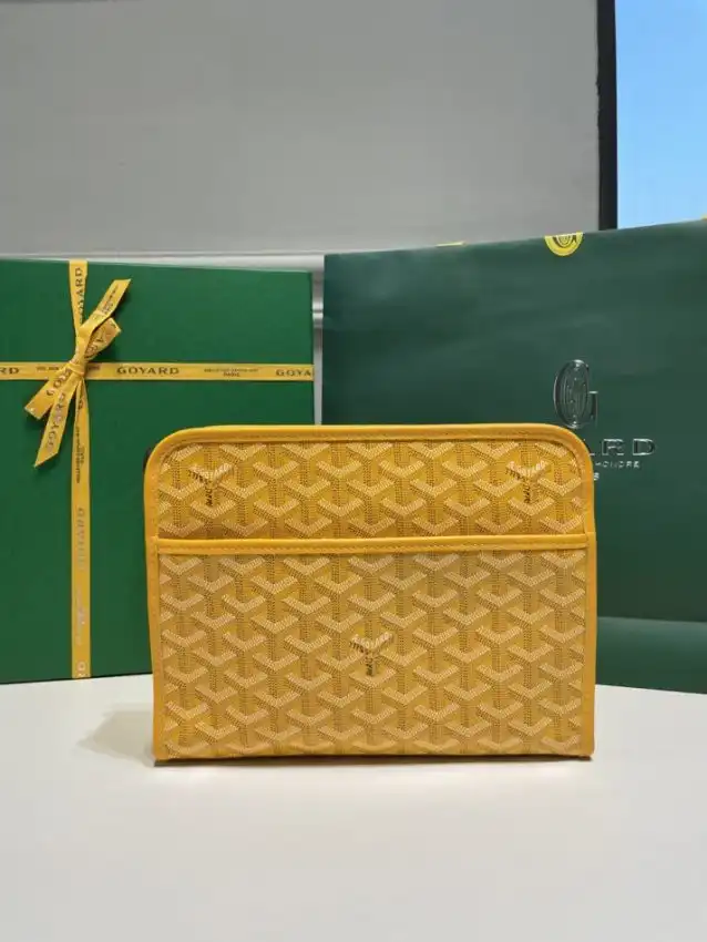 Elevate your travel experience with the Goyard Jouvence Toiletry Bag in cheerful yellow. A perfect blend of elegance and function! ✨💛👜 https://tinyurl.com/2a6yb2gp