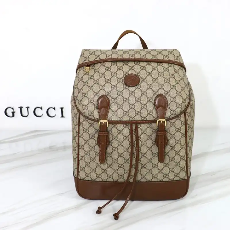 Discover the elegance of the Gucci Interlocking Double G Backpack in beige. A perfect blend of style and functionality! 🌟👜✨ https://tinyurl.com/2y2uq7en
