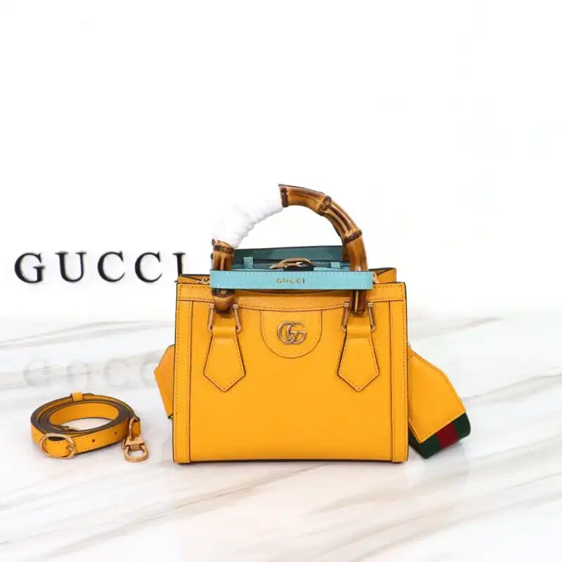 Introducing the lovely Gucci Diana Small Tote in sunny yellow! 🌼✨ Perfect for brightening your day with style and grace. 💖👜 https://tinyurl.com/22suzrl9