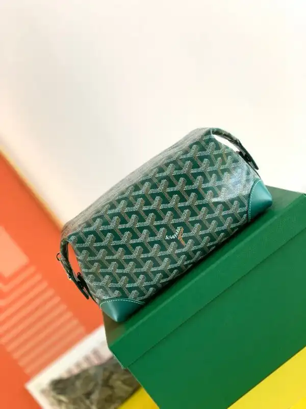 Discover the elegant Goyard Toiletry Bag in soothing green. Perfect for your essentials, it embodies style and grace. 🌿✨👜 https://tinyurl.com/2bv6kpes
