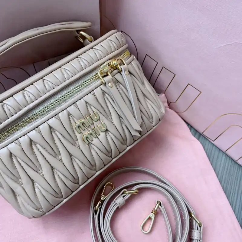 Discover the elegance of the Miu Miu Beige Cosmetic Bag, a perfect companion for beauty essentials. Embrace style with love! 💖✨👜 https://tinyurl.com/25k58eor