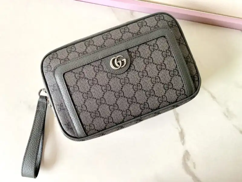 Elevate your style with the Gucci Ophidia GG Clutch in serene grey. A timeless piece that whispers elegance. 💖✨👜 https://tinyurl.com/282v724h